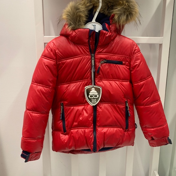Deux par deux winter puffer jacket red size 6 (unisex) - Picture 1 of 6